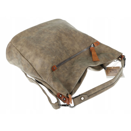 Torebka Damska Shopper Modna Listonoszka Worek na Ramię BP57730 Brązowa