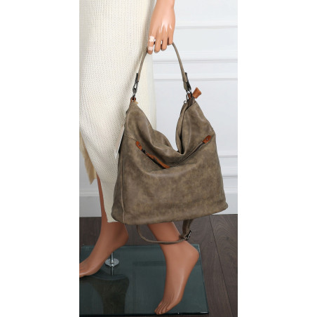 Torebka Damska Shopper Modna Listonoszka Worek na Ramię BP57730 Brązowa