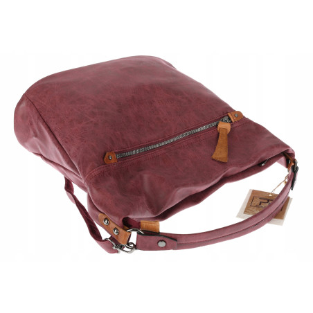 Torebka Damska Shopper Modna Listonoszka Worek na Ramię BP57730 Bordowa