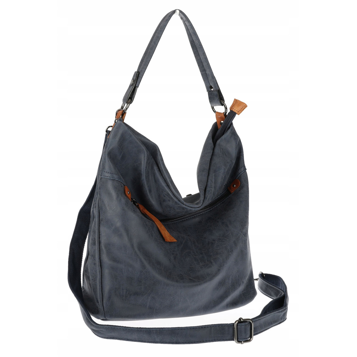 Torebka Damska Shopper Modna Listonoszka Worek na Ramię BP57730 Granatowa