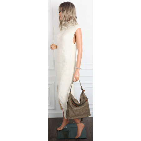 Torebka Damska Shopper Modna Listonoszka Worek na Ramię BP57730 Brązowa