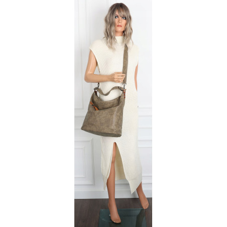 Torebka Damska Shopper Modna Listonoszka Worek na Ramię BP57730 Brązowa