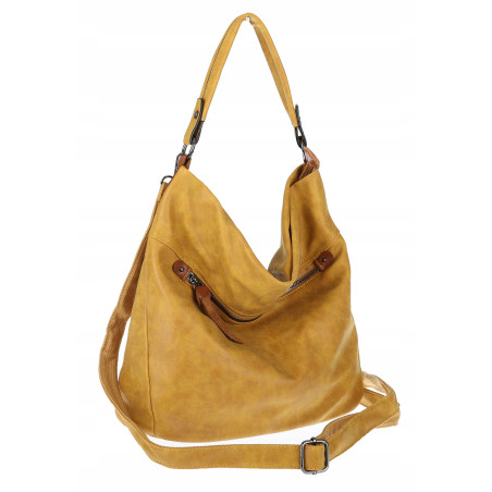 Torebka Damska Shopper Modna Listonoszka Worek na Ramię BP57730 Żółta