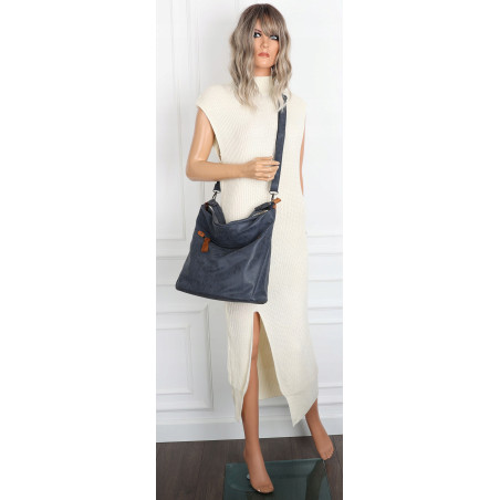 Torebka Damska Shopper Modna Listonoszka Worek na Ramię BP57730 Granatowa