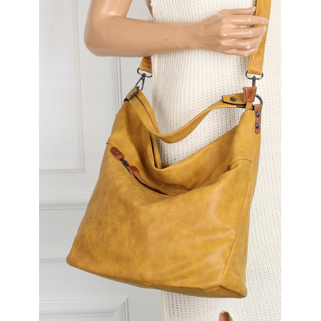 Torebka Damska Shopper Modna Listonoszka Worek na Ramię BP57730 Żółta