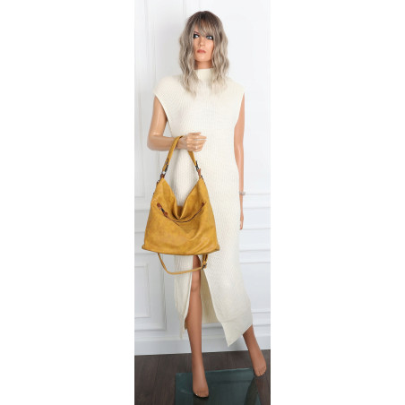 Torebka Damska Shopper Modna Listonoszka Worek na Ramię BP57730 Żółta