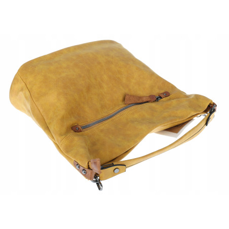 Torebka Damska Shopper Modna Listonoszka Worek na Ramię BP57730 Żółta