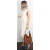 Torebka Damska Shopper Modna Listonoszka Worek na Ramię BP57730 Brązowa