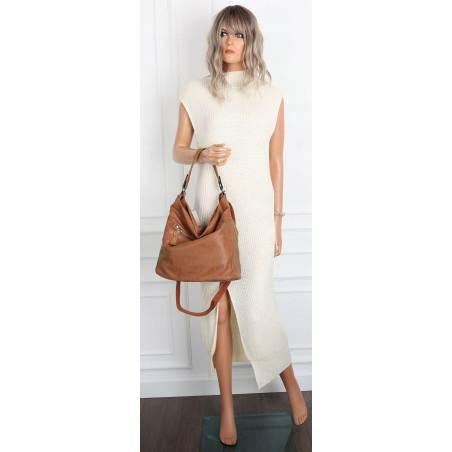 Torebka Damska Shopper Modna Listonoszka Worek na Ramię BP57730 Brązowa