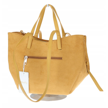 Torebka Damska Shopperka łódka Pojemna Duża Torba zamszowa CM9872 Żółta