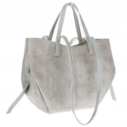 Torebka Damska Shopperka łódka Pojemna Duża Torba zamszowa CM9872 Szara