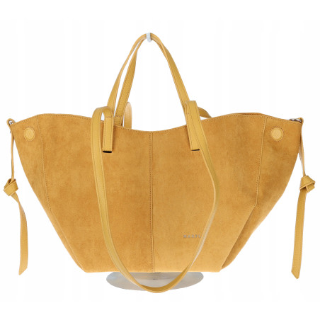 Torebka Damska Shopperka łódka Pojemna Duża Torba zamszowa CM9872 Żółta