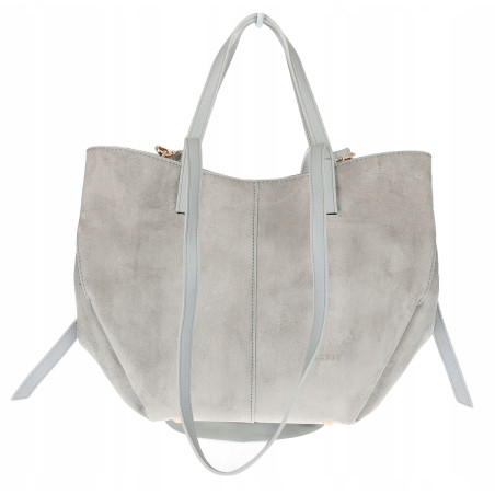 Torebka Damska Shopperka łódka Pojemna Duża Torba zamszowa CM9872 Szara
