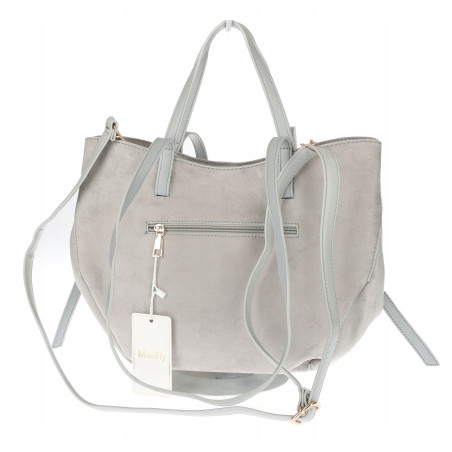 Torebka Damska Shopperka łódka Pojemna Duża Torba zamszowa CM9872 Szara