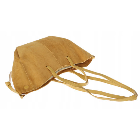 Torebka Damska Shopperka łódka Pojemna Duża Torba zamszowa CM9872 Żółta