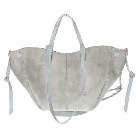 Torebka Damska Shopperka łódka Pojemna Duża Torba zamszowa CM9872 Szara
