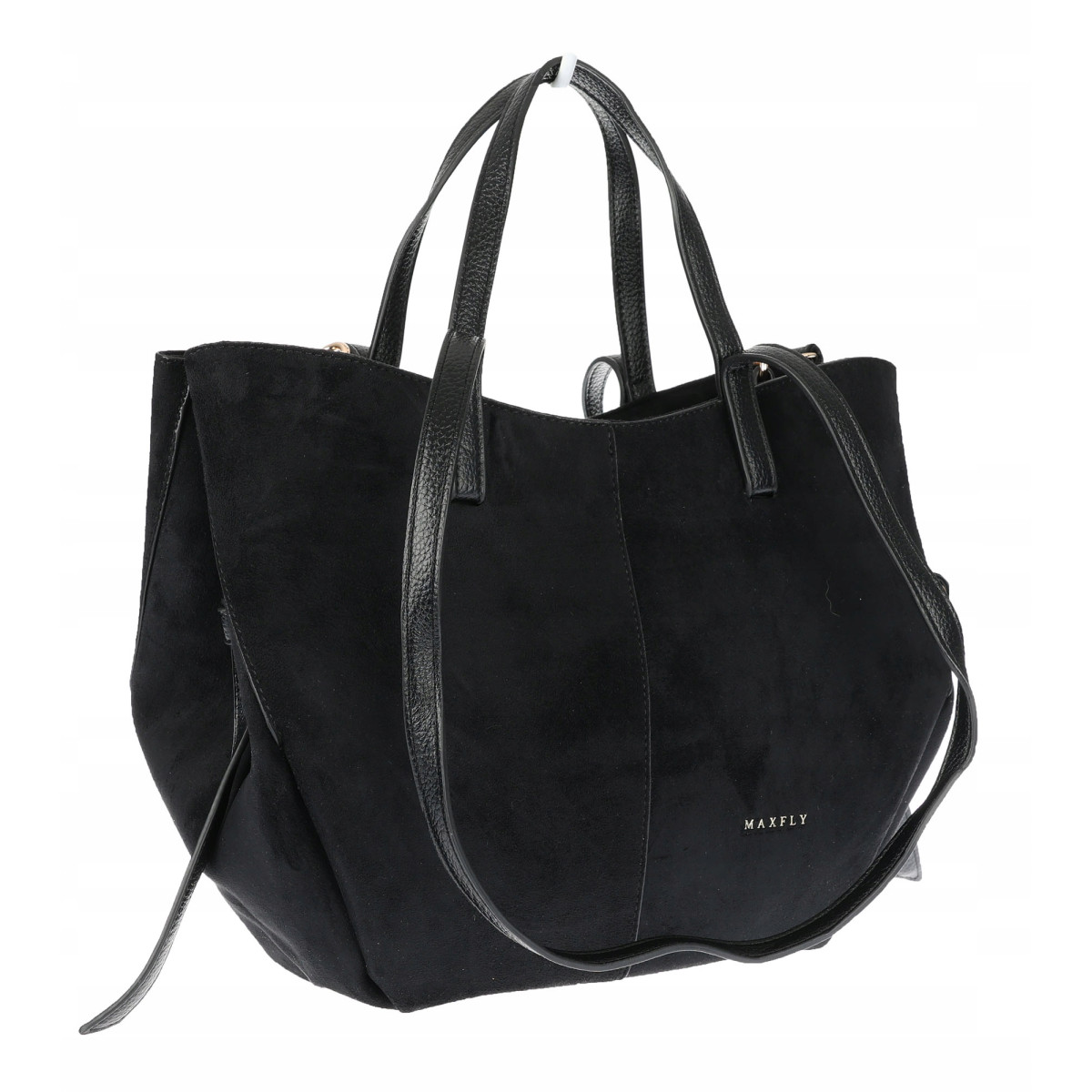 Torebka Damska Shopperka łódka Pojemna Duża Torba zamszowa CM9872 Czarna