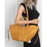 Torebka Damska Shopperka łódka Pojemna Duża Torba zamszowa CM9872 Żółta