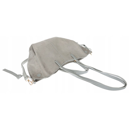 Torebka Damska Shopperka łódka Pojemna Duża Torba zamszowa CM9872 Szara