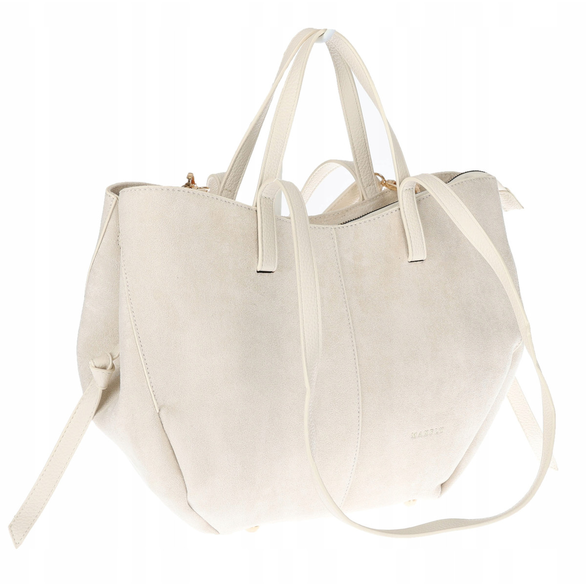 Torebka Damska Shopperka łódka Pojemna Duża Torba zamszowa CM9872 Beżowa