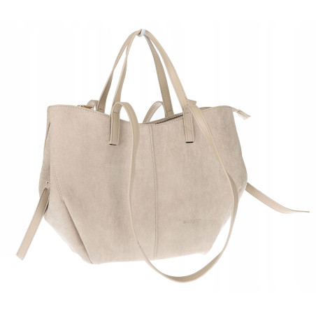 Torebka Damska Shopperka łódka Pojemna Duża Torba zamszowa CM9872 Beżowa