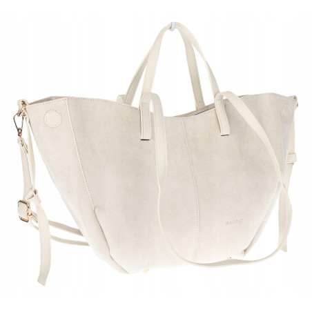 Torebka Damska Shopperka łódka Pojemna Duża Torba zamszowa CM9872 Beżowa