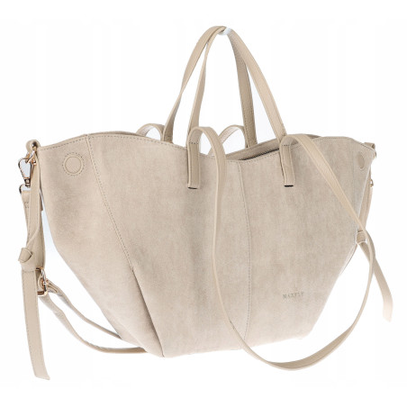 Torebka Damska Shopperka łódka Pojemna Duża Torba zamszowa CM9872 Beżowa