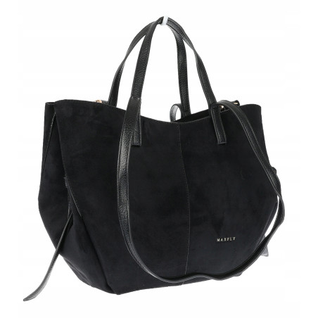 Torebka Damska Shopperka łódka Pojemna Duża Torba zamszowa CM9872 Czarna