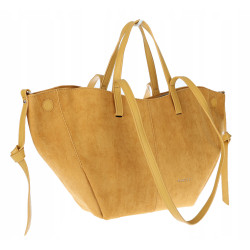 Torebka Damska Shopperka łódka Pojemna Duża Torba zamszowa CM9872 Żółta
