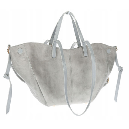Torebka Damska Shopperka łódka Pojemna Duża Torba zamszowa CM9872 Szara