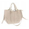 Torebka Damska Shopperka łódka Pojemna Duża Torba zamszowa CM9872 Beżowa