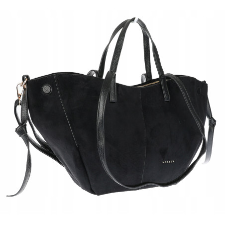 Torebka Damska Shopperka łódka Pojemna Duża Torba zamszowa CM9872 Czarna