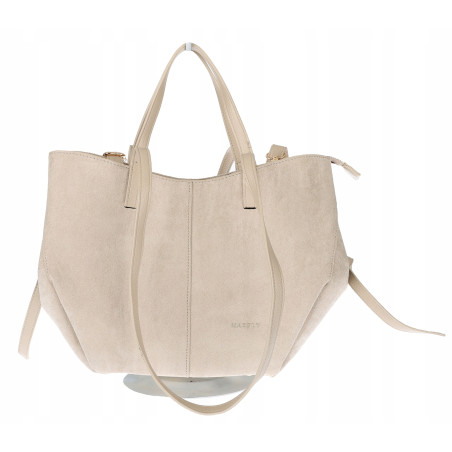 Torebka Damska Shopperka łódka Pojemna Duża Torba zamszowa CM9872 Beżowa