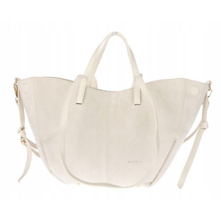 Torebka Damska Shopperka łódka Pojemna Duża Torba zamszowa CM9872 Beżowa
