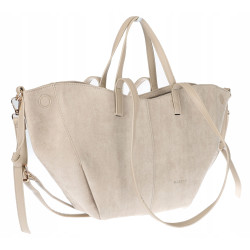 Torebka Damska Shopperka łódka Pojemna Duża Torba zamszowa CM9872 Beżowa