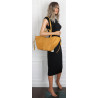 Torebka Damska Shopperka łódka Pojemna Duża Torba zamszowa CM9872 Żółta