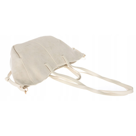 Torebka Damska Shopperka łódka Pojemna Duża Torba zamszowa CM9872 Beżowa