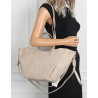 Torebka Damska Shopperka łódka Pojemna Duża Torba zamszowa CM9872 Beżowa
