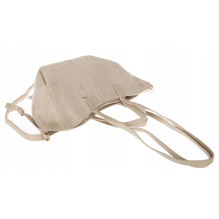 Torebka Damska Shopperka łódka Pojemna Duża Torba zamszowa CM9872 Beżowa