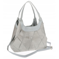 Torebka zamszowa damska shopper Listonoszka miejska elegancka CM9871 Szara
