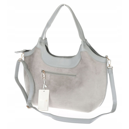 Torebka zamszowa damska shopper Listonoszka miejska elegancka CM9871 Szara