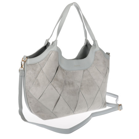 Torebka zamszowa damska shopper Listonoszka miejska elegancka CM9871 Szara