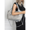 Torebka zamszowa damska shopper Listonoszka miejska elegancka CM9871 Szara