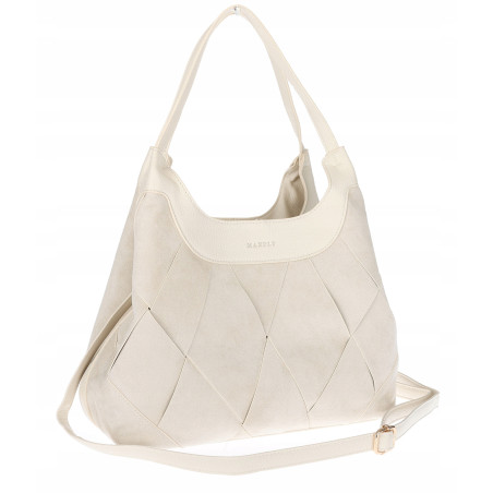 Torebka zamszowa damska shopper Listonoszka pojemna elegancka CM9871 Beżowa