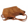 Torebka zamszowa damska shopper Listonoszka modna elegancka CM9871 Brązowa
