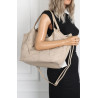 Torebka zamszowa damska shopper Listonoszka pojemna elegancka CM9871 Beżowa