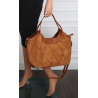 Torebka zamszowa damska shopper Listonoszka modna elegancka CM9871 Brązowa