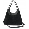 Torebka zamszowa damska shopper Listonoszka pojemna elegancka CM9871 Czarna