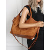 Torebka zamszowa damska shopper Listonoszka modna elegancka CM9871 Brązowa