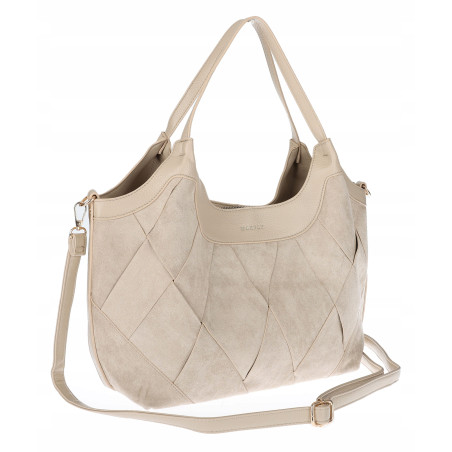 Torebka zamszowa damska shopper Listonoszka pojemna elegancka CM9871 Beżowa
